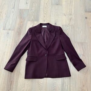 Reiss Tailored Single Breasted Suit Blazer in Berry – Size Medium / US 10–12 – E